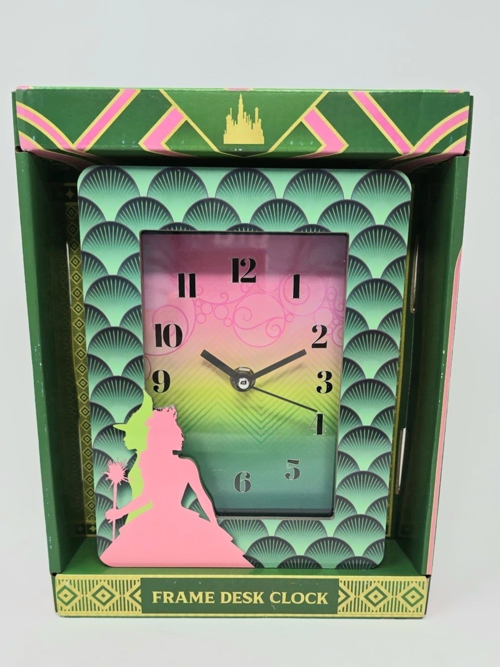 Disney Pink & Green Princess Frame Clock
